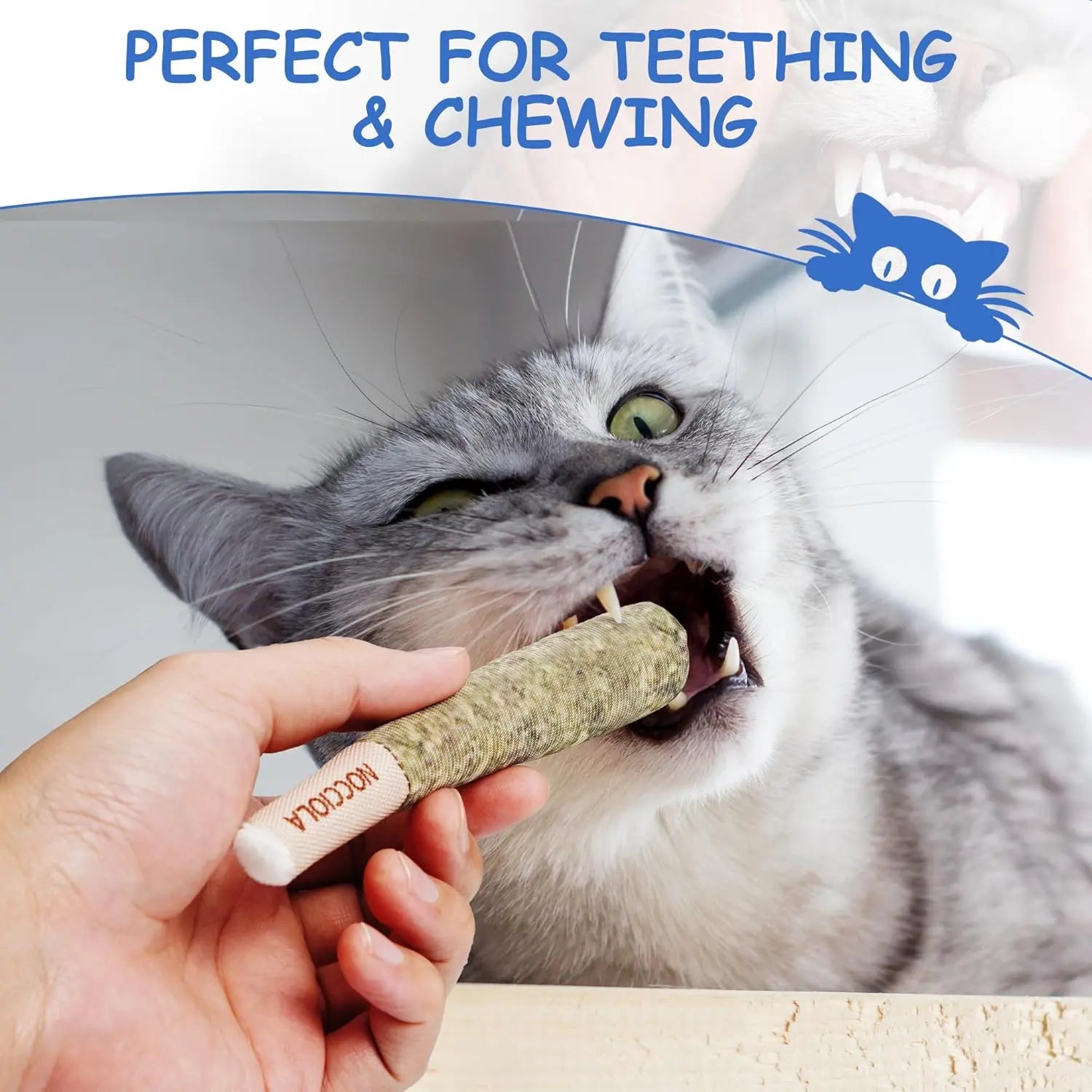 Nocciola 3 Pack Pre-Roll Catnip Kicker Cat Toy, Organic Catnip-Filled Plush Rolls with Crinkle & Chew Texture, Bunny Kick Teething Toy for Cats of All Ages